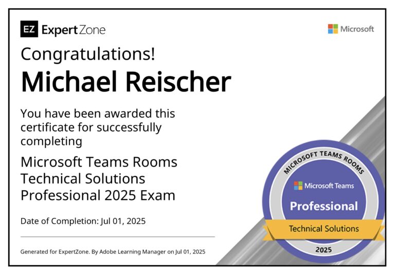Microsoft Teams Rooms Technical Solutions Professional 2025 Exam