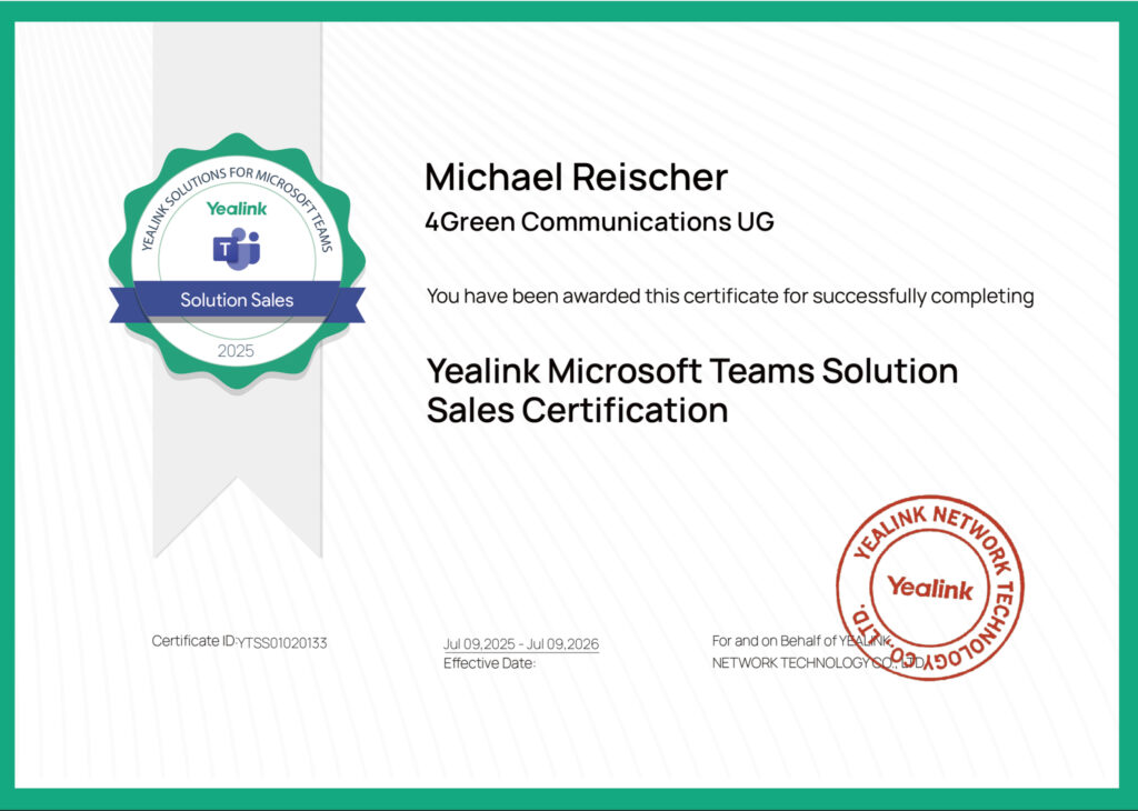 Yealink Microsoft Teams Solution Certifications Sales