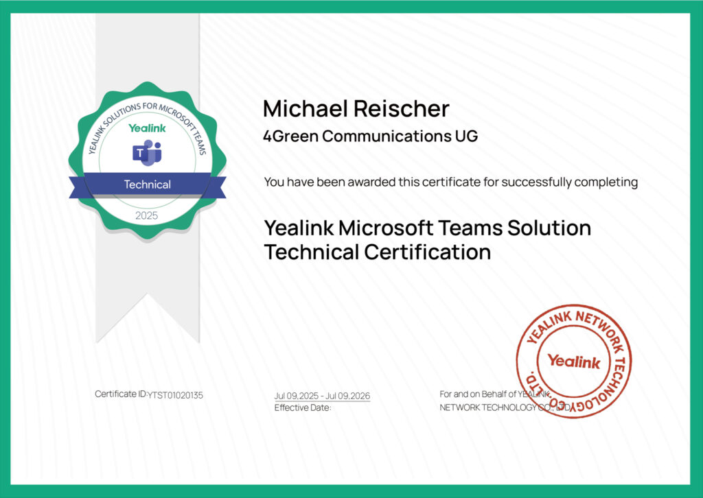 Yealink Microsoft Teams Solution Certifications Technical