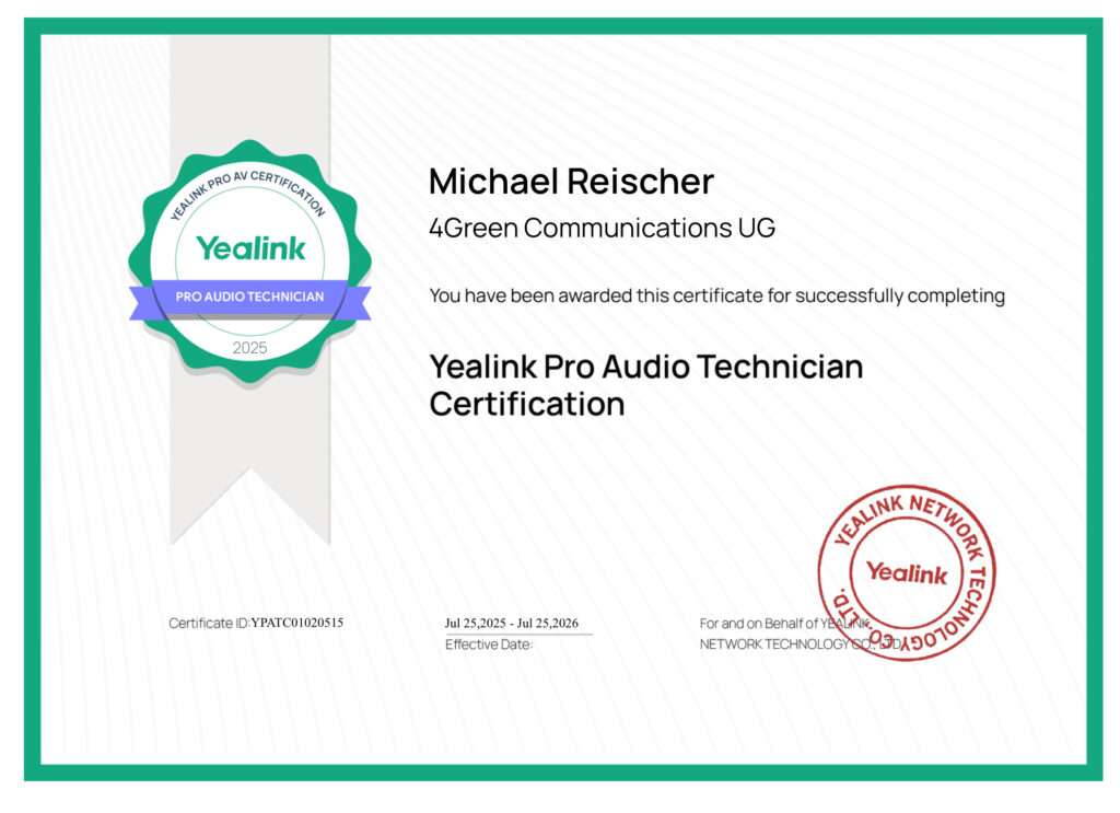 Yealink pro audio technician certification 